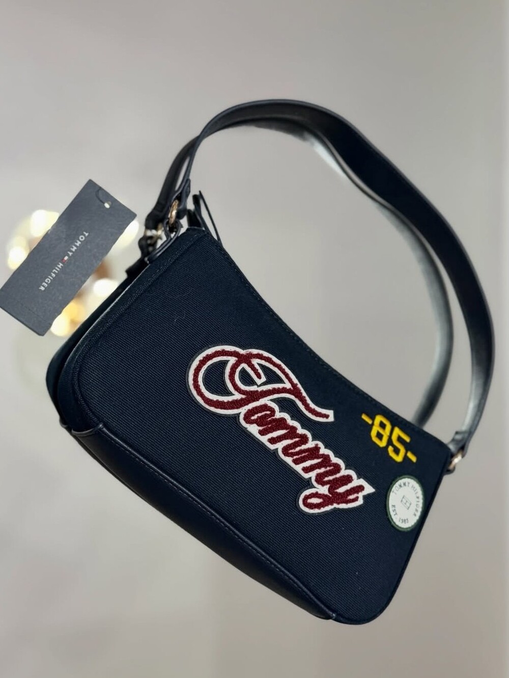 Tommy Hilfiger Navy 'Tommy' Patch Shoulder Bag
